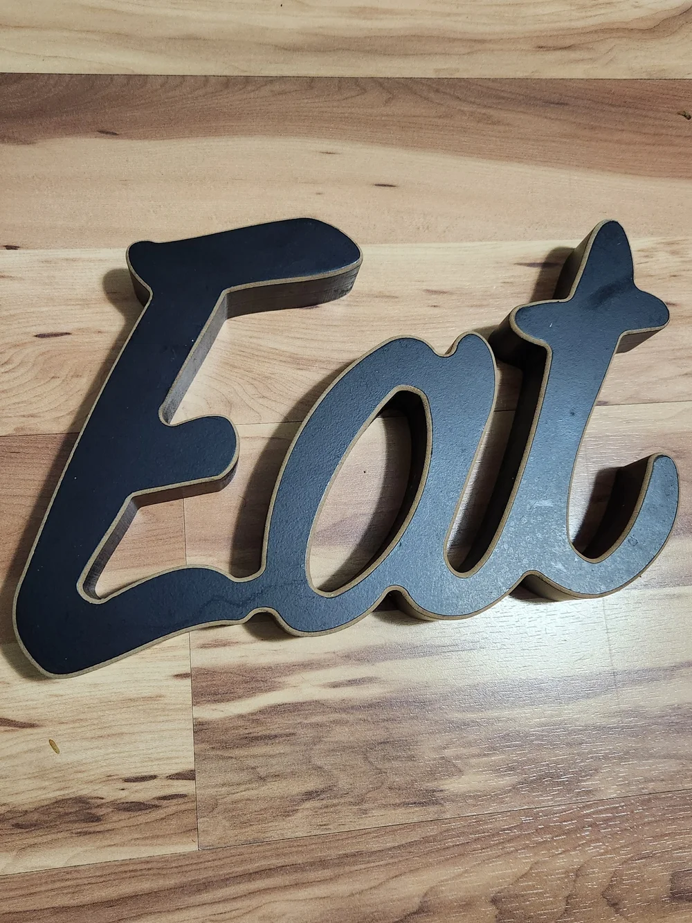 Eat Script Wall Sign - Black Decorative Accent